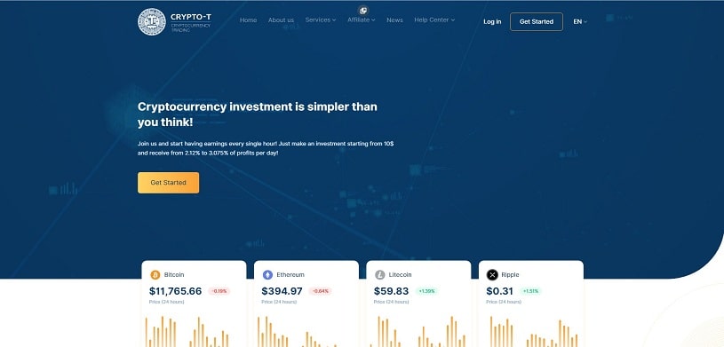 Обзор инвестиционного проекта Crypto-t.com, честные отзывы, прибыльность от 2,12% в день, страховка 300$, рефбек до 26% (НЕ ПЛАТИТ)