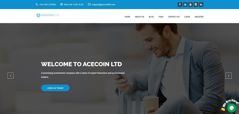 Обзор инвестиционного проекта Acecoinltd.com, честные отзывы, прибыльность до 5% в день, страховка 400$, рефбек 10% (НЕ ПЛАТИТ)