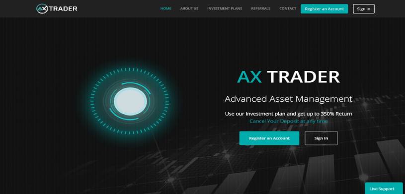 Обзор инвестиционного проекта Axtrader.com, честные отзывы, прибыльность до 5% в день, страховка 400$, рефбек 10% (НЕ ПЛАТИТ)