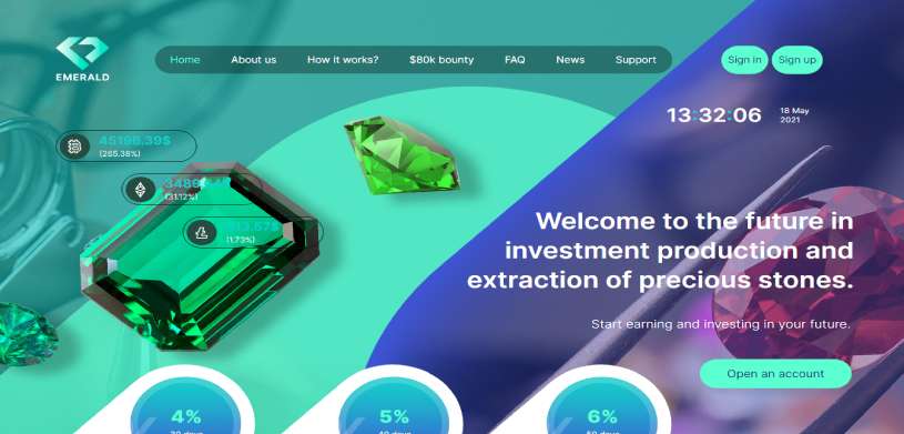 Обзор инвестиционного проекта Emerald-inv.com, честные отзывы, прибыльность до 6% в сутки, страховка 300$ рефбек 12% (НЕ ПЛАТИТ)