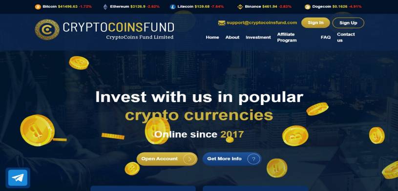 Обзор инвестиционного проекта Cryptocoinsfund.net, честные отзывы, прибыльность от 0,5% в сутки, рефбек 5%